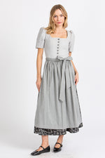 Almliebe Dirndlschürze Zenzi Anthrazit Detail Bindeband | Almliebe dirndl apron Zenzi anthracite tie band detail