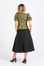 Almliebe Trachtenmieder Rosi Oliv Puffarm
