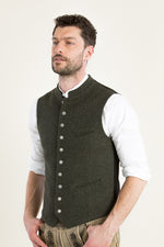 Almliebe Lodenweste Da Bazi Oliv Rückansicht | Almliebe Loden Vest Da Bazi Olive back view