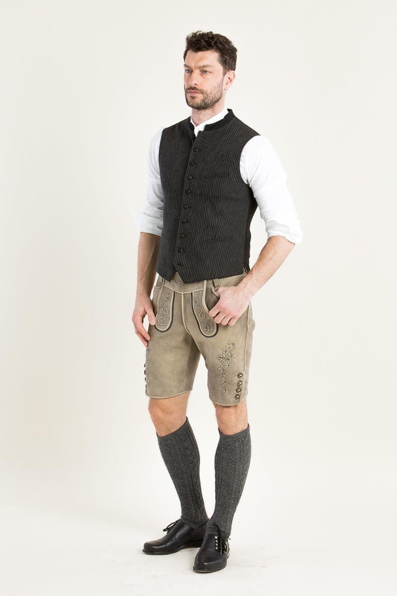 Almliebe Trachtenweste Hallodri Anthrazit Vorderansicht | Almliebe traditional vest Hallodri anthracite front view