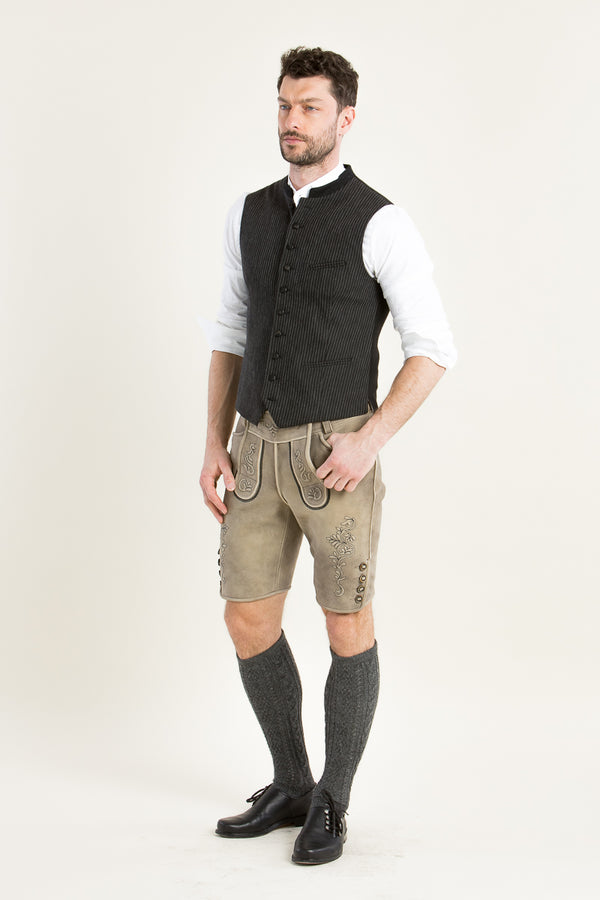 Almliebe Trachtenweste Hallodri Anthrazit Vorderansicht | Almliebe traditional vest Hallodri anthracite front view