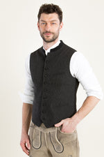 Almliebe Trachtenweste Hallodri Anthrazit Detail | Almliebe traditional vest Hallodri anthracite detail