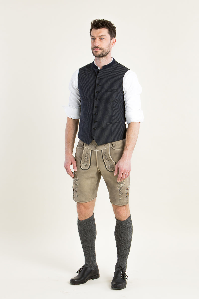 Almliebe Trachtenweste Hallodri Blau Vorderansicht | Almliebe traditional vest Hallodri blue front view