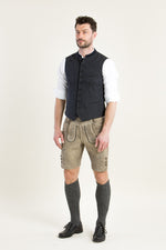Almliebe Trachtenweste Hallodri Blau Vorderansicht | Almliebe traditional vest Hallodri blue front view