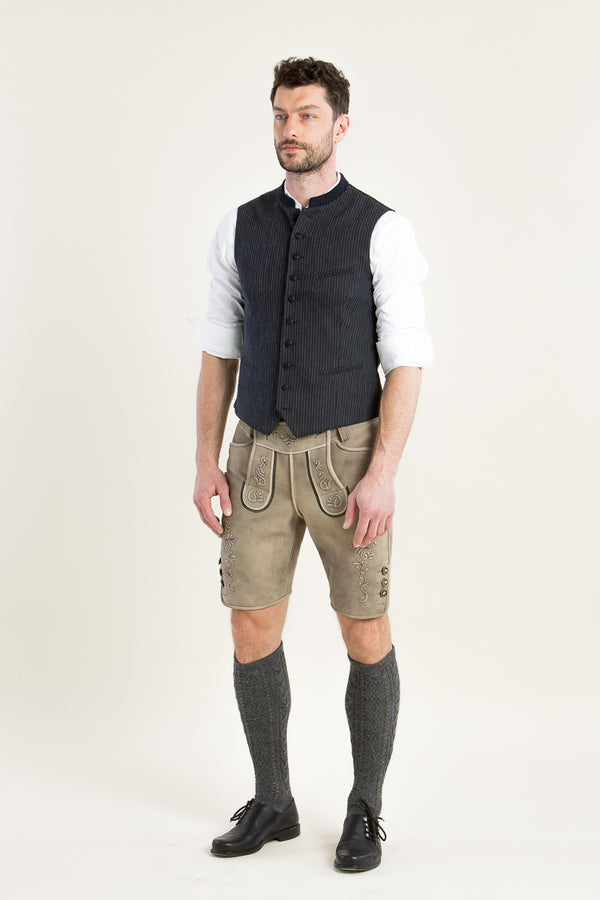 Almliebe Trachtenweste Hallodri Blau Vorderansicht | Almliebe traditional vest Hallodri blue front view