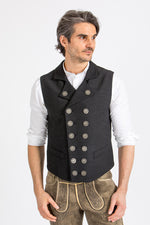 Almliebe Trachtenweste Kutscher anthra Detail | Almliebe traditional vest Kutscher anthracite detail