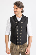 Almliebe Trachtenweste Kutscher anthra Rückansicht | Almliebe traditional vest Kutscher anthracite back view