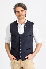 Almliebe Trachtenweste Xare blau Detail | Almliebe Miesbacher waistcoat Xare blue detail