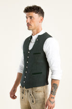 Almliebe Trachtenweste Xare grün Rückansicht | Almliebe Miesbacher waistcoat Xare green back view