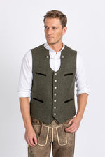 Almliebe Trachtenweste Xare oliv Rückansicht | Almliebe Miesbacher waistcoat Xare olive back view