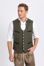 Almliebe Trachtenweste Xare oliv Detail | Almliebe Miesbacher waistcoat Xare olive detail