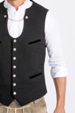 Almliebe Trachtenweste Xare schwarz Detail | Almliebe Miesbacher waistcoat Xare black detail