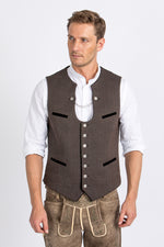 Almliebe Trachtenweste Xare schwarz/rot Detail | Almliebe traditional vest Xare black/red detail