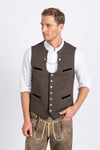 Almliebe Trachtenweste Xare schwarz/rot Vorderansicht | Almliebe traditional vest Xare black/red front view