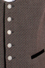 Almliebe Trachtenweste Xare schwarz/rot Getragen | Almliebe traditional vest Xare black/red worn