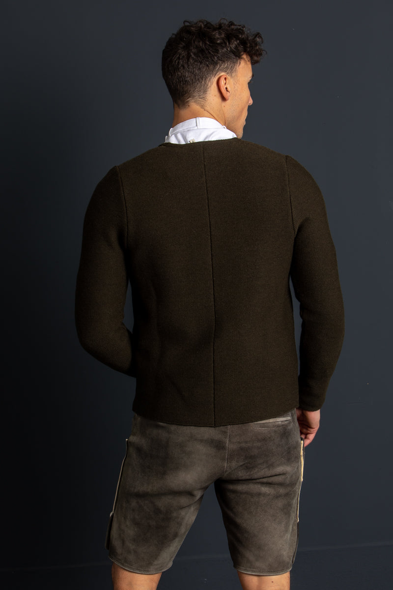 Gottseidank Strickjanker Aloisius altoliv Getragen | Gottseidank Knit Jacket Aloisius olive worn