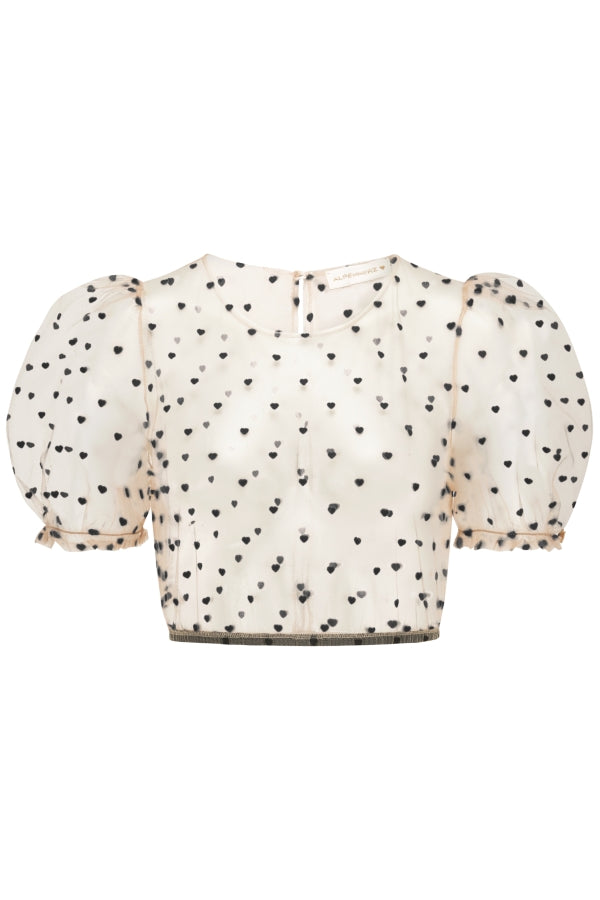 Alpenherz Dirndlbluse Lola Schwarz Puffarm