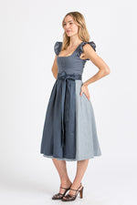 Alpenherz Dirndl mit abnehmbaren Flügelärmel Marie blau