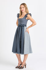 Alpenherz Dirndl mit abnehmbaren Flügelärmel Marie blau