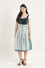 Alpenherz Samtdirndl Melissa eukalyptus Detail | Alpenherz velvet dirndl Melissa eucalyptus detail