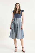 Alpenherz Flügelarm-Dirndl Nila blau