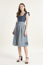 Alpenherz Flügelarm-Dirndl Nila blau