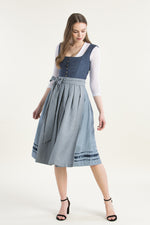 Alpenherz Flügelarm-Dirndl Nila blau