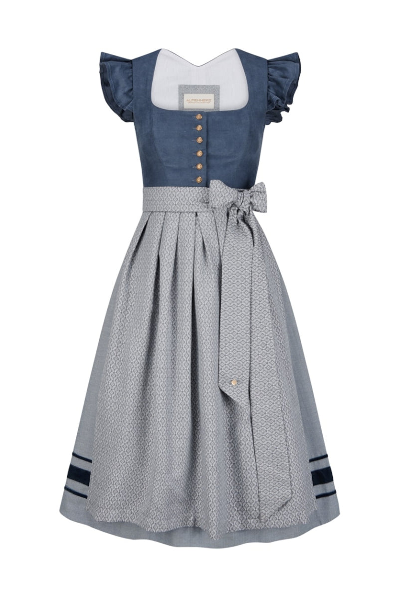 Alpenherz Flügelarm-Dirndl Nila blau