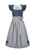 Alpenherz Flügelarm-Dirndl Nila blau