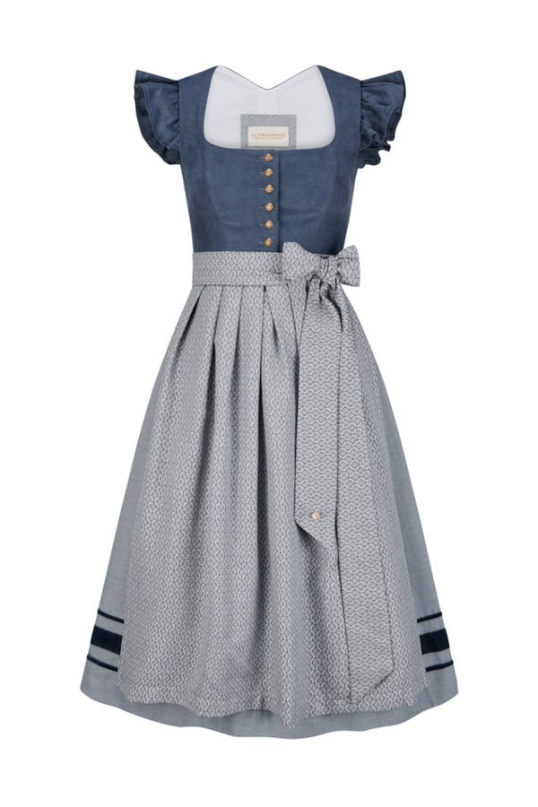 Alpenherz Flügelarm-Dirndl Nila blau