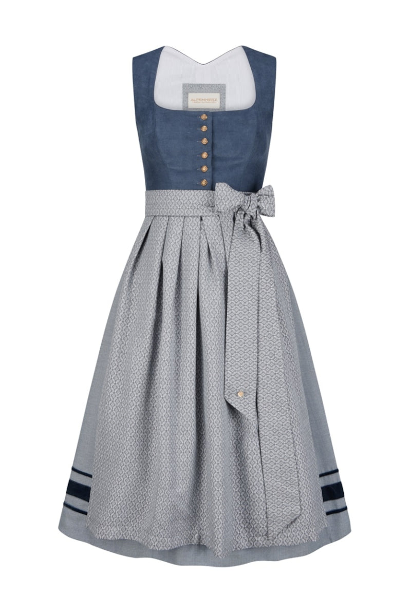 Alpenherz Flügelarm-Dirndl Nila blau