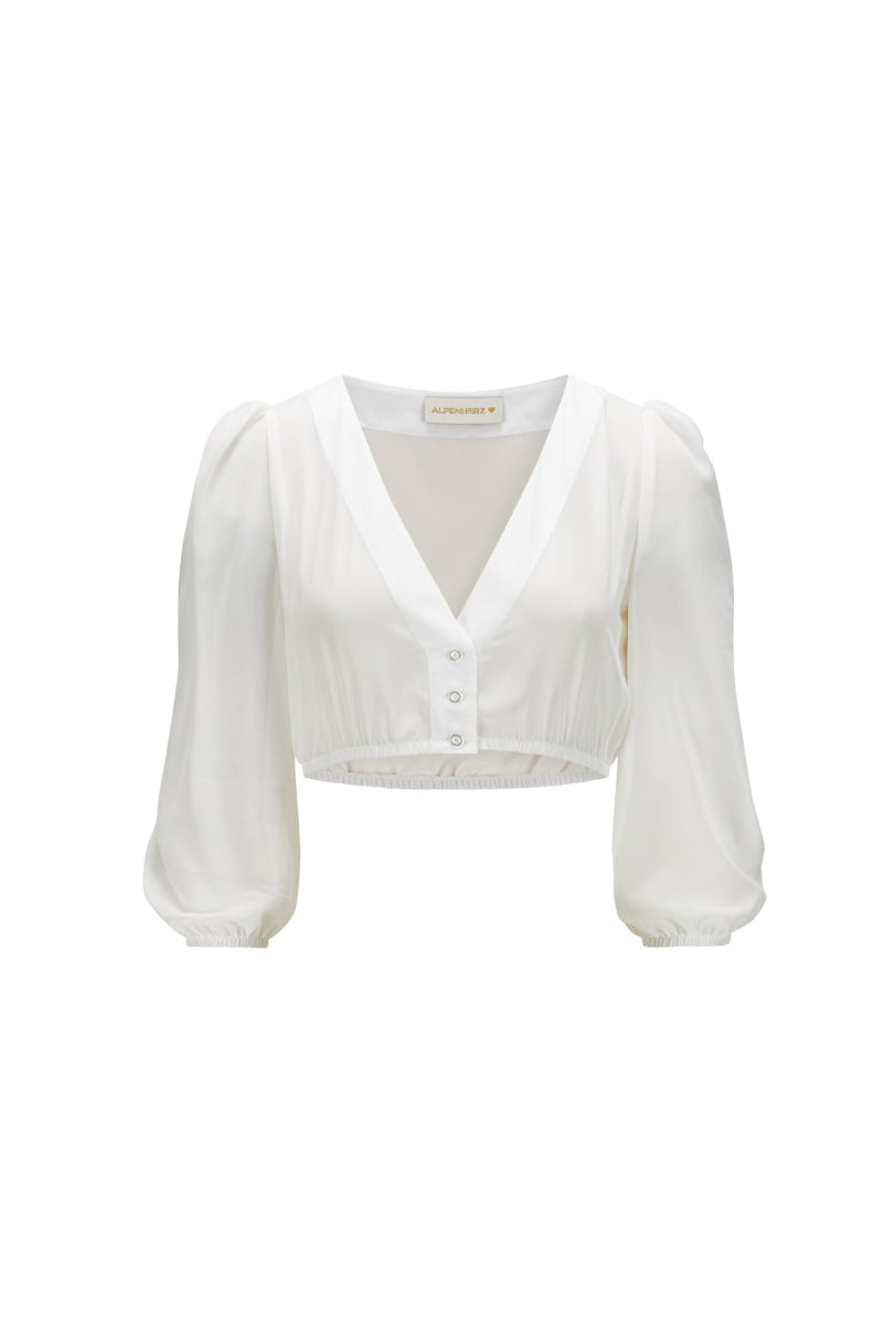 Alpenherz Dirndlbluse Lou weiß Detail | Alpenherz dirndl blouse Lou white detail