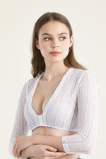 Alpenherz Dirndlbluse Naomi weiß Rückansicht | Alpenherz dirndl blouse Naomi white back view