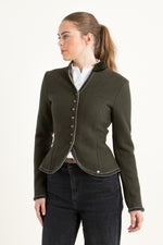 Alpenherz Trachtenjanker Josie oliv Detail | Alpenherz traditional jacket Josie olive detail