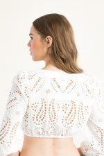 Alpenherz Dirndlbluse Lou weiß Detail | Alpenherz dirndl blouse Lou white detail