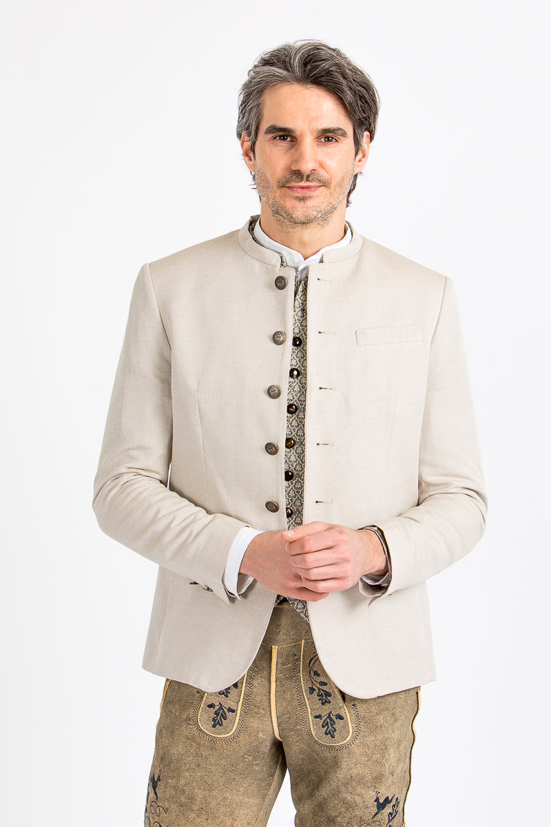 Alpenherz Trachtenjanker Julian beige Detail | Alpenherz traditional jacket Julian beige detail