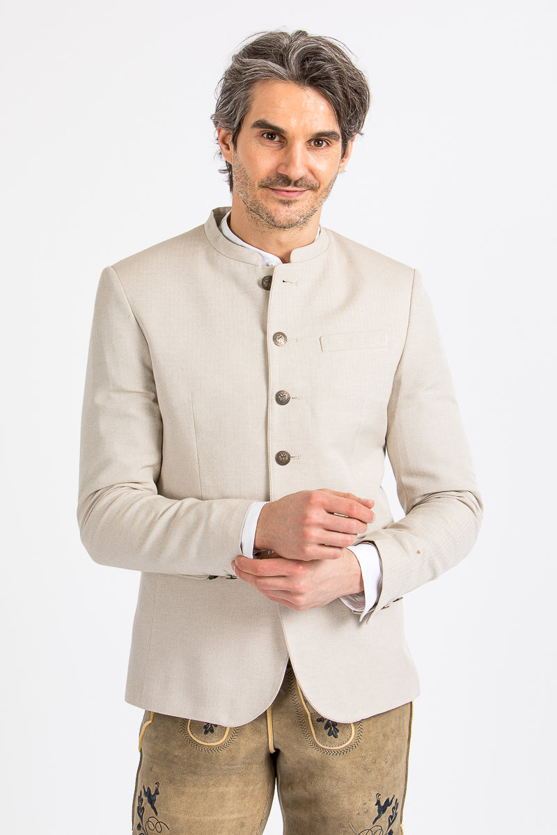 Alpenherz Trachtenjanker Julian beige Detail | Alpenherz traditional jacket Julian beige detail