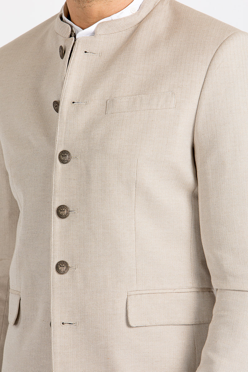 Alpenherz Trachtenjanker Julian beige Detail | Alpenherz traditional jacket Julian beige detail