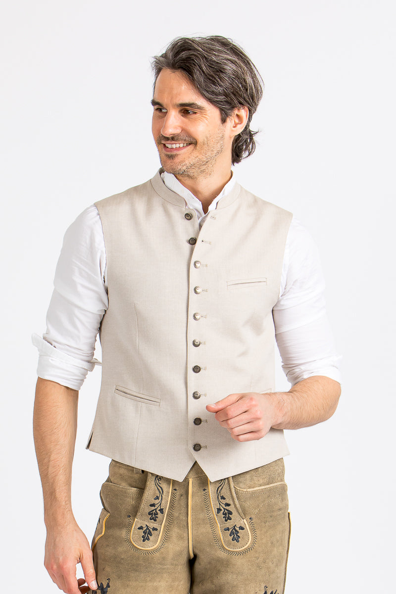 Alpenherz Trachtenweste Sebastian beige Detail | Alpenherz Trachtenweste Sebastian beige detail