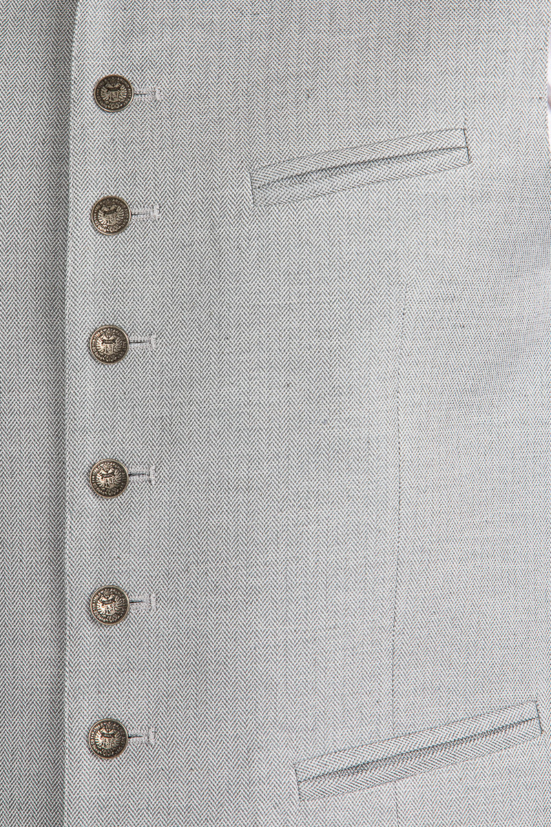 Alpenherz Trachtenweste Sebastian hellgrau Detail | Alpenherz men's vest Sebastian light grey detail
