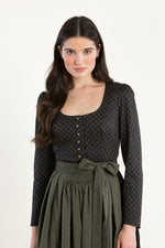 Anno Domini Ärmeldirndl Amrei Schwarz Rückansicht | Anno Domini Sleeved dirndl Amrei Black back view