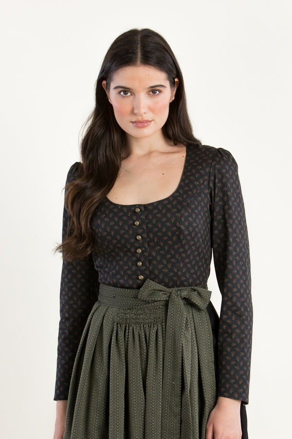 Anno Domini Ärmeldirndl Amrei Schwarz Rückansicht | Anno Domini Sleeved dirndl Amrei Black back view