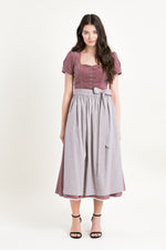 Anno Domini Halbarmdirndl Rosa rosenholz Detail Mieder | Anno Domini Half-Sleeve Dirndl Rosa rosewood bodice detail