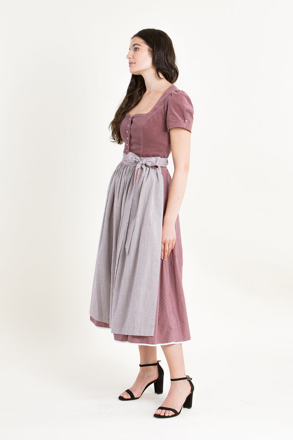 Anno Domini Halbarmdirndl Rosa rosenholz Vorderansicht | Anno Domini Half-Sleeve Dirndl Rosa rosewood front view