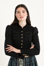 Anno Domini Trachtenjanker Wanda schwarz Vorderansicht | Anno Domini traditional jacket Wanda black front view