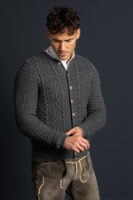 Gottseidank Strickjanker Anton asphalt Detail | Gottseidank knit jacket Anton asphalt grey detail