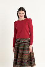 Astrifa Pullover Heugraben rot Detail | Astrifa Pullover Heugraben red detail