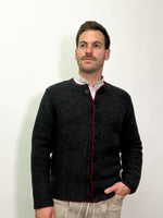 Almliebe Knit Jacket Eberhard Graphite Bordeaux