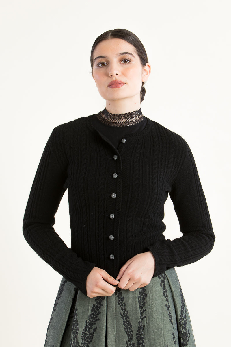 Astrifa Strickjanker Türnau schwarz Vorderansicht | Astrifa knit jacket Türnau black front view