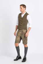 Beckert Hirschlederhose Bayrischzell antik hell Vorderansicht | Beckert deer leather Lederhosen Bayrischzell antique light front view